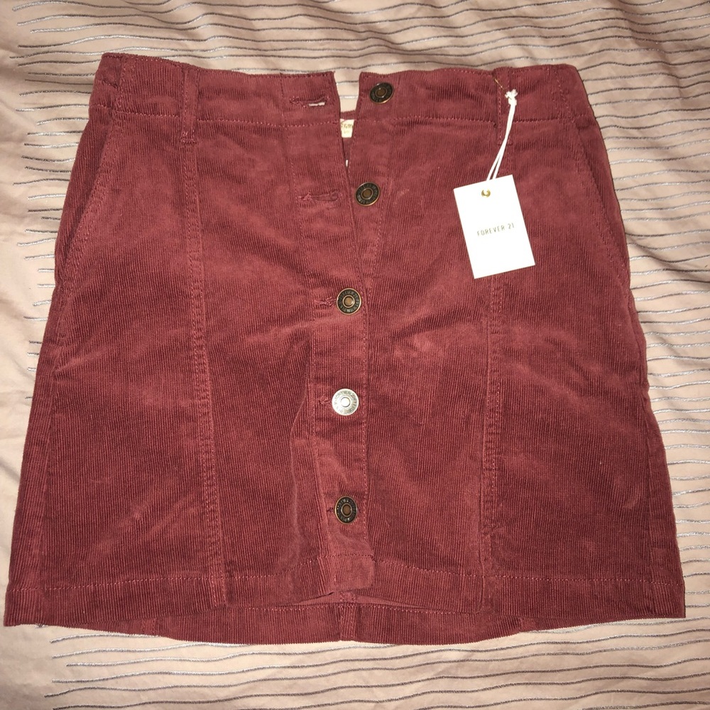 Forever 21 rust corduroy skirt